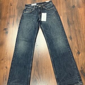 ZARA Dark Wash Denim Low Rise Wide Leg Jeans